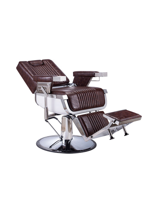 KARMA BRISBANE BARBER CHAIR BROWN & CHROME