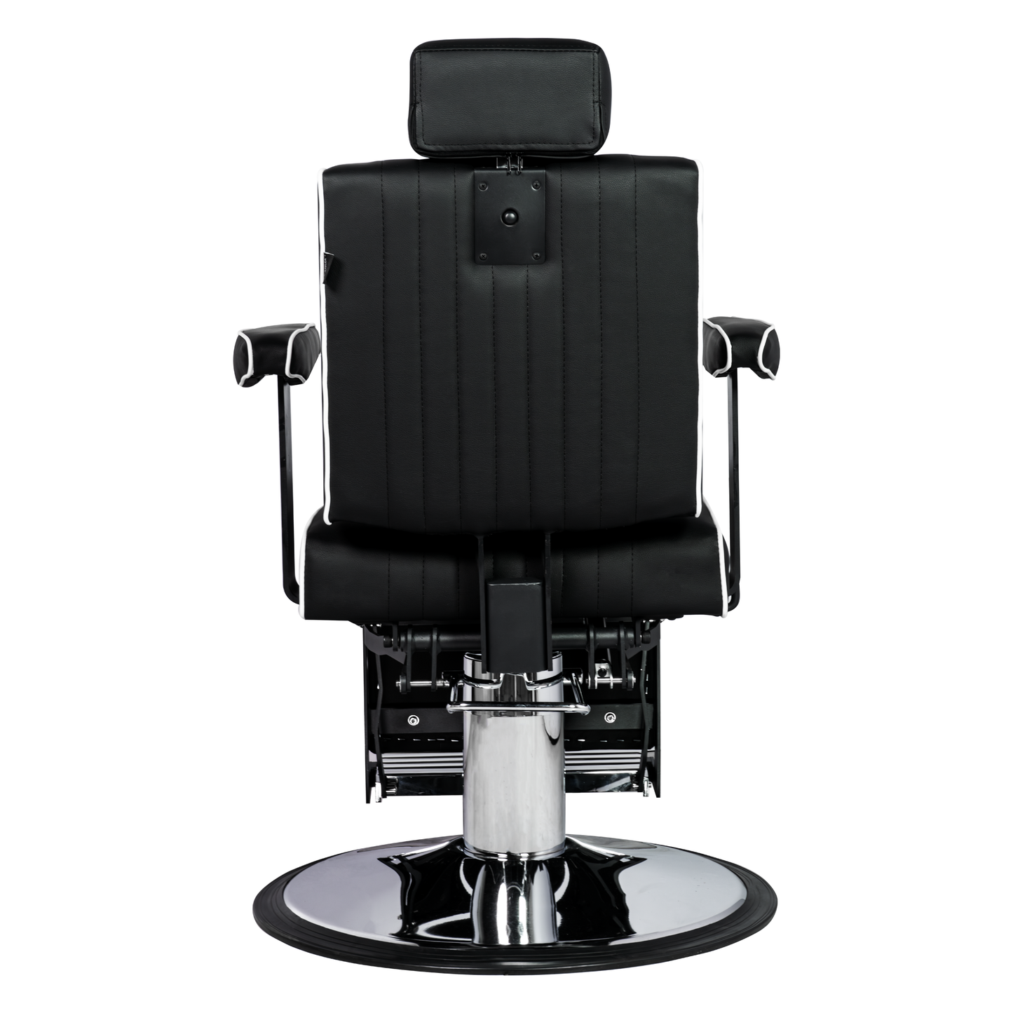 Karma Nerang Barber Chair Black & Chrome with White Piping