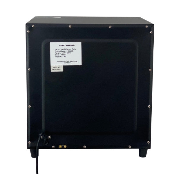 Twin Towel Warmer - Black | 48 Towel Capacity