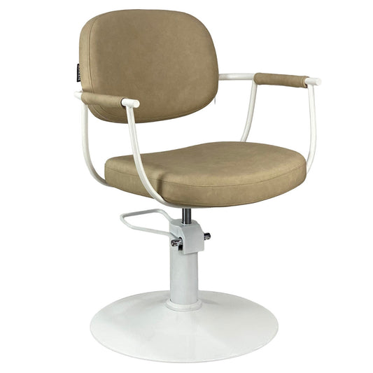 Chelsea Sand Styling Chair - White Frame