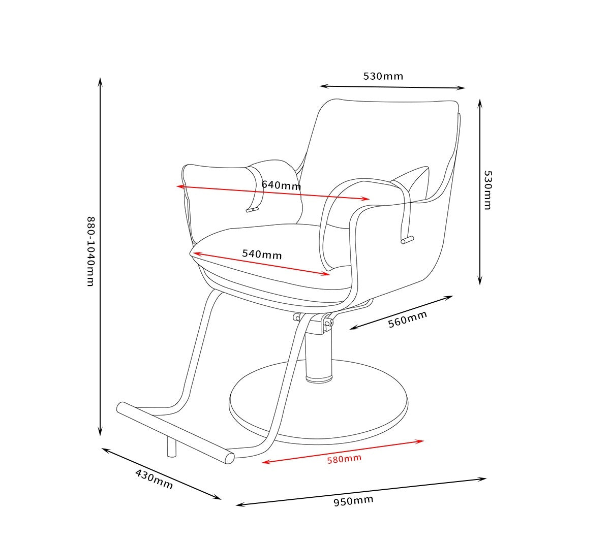 Karma Batemans Bay Salon Chair (Black / Grey) or Asstd Colours