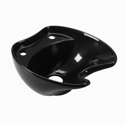 Black ceramic salon basin