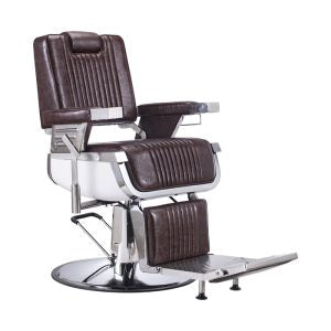 KARMA BRISBANE BARBER CHAIR BROWN & CHROME 04010202