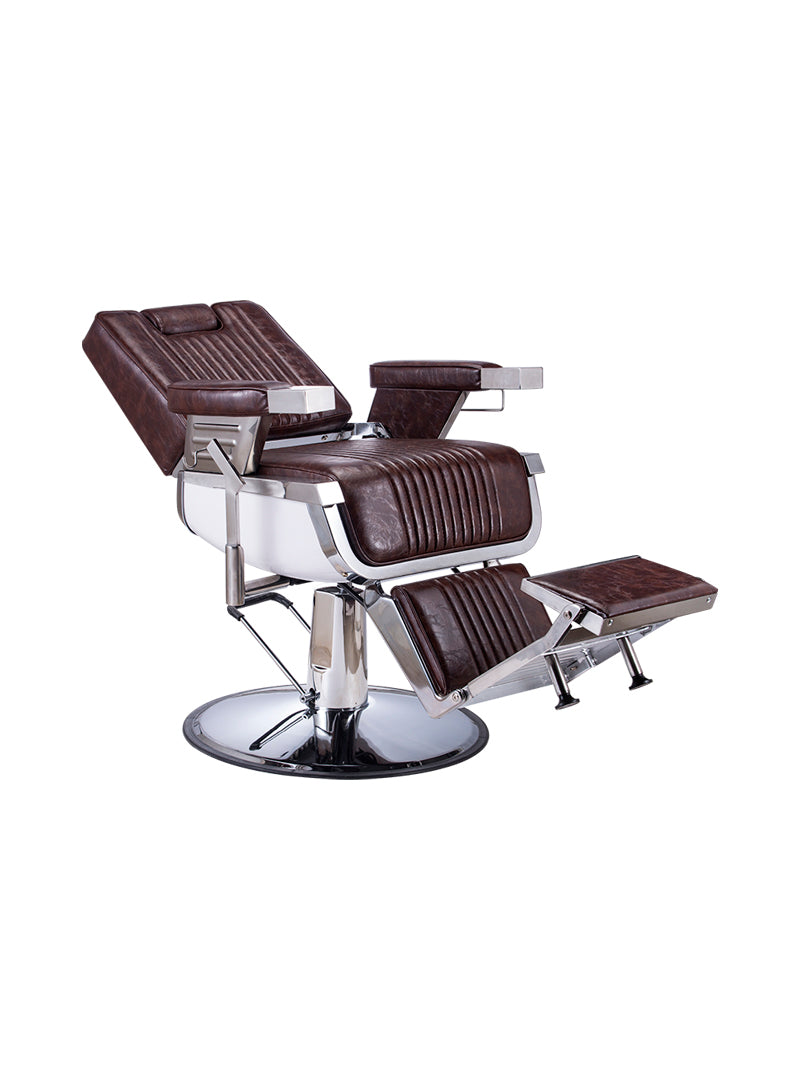 KARMA BRISBANE BARBER CHAIR BROWN & CHROME