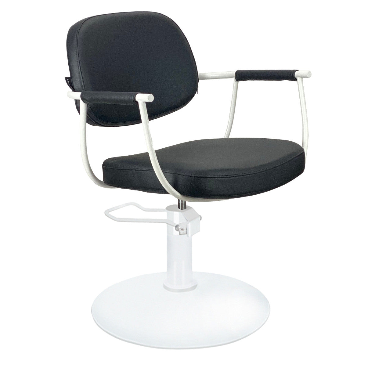 Chelsea Black Upholstery - White Frame Styling Chair - Hydraulic