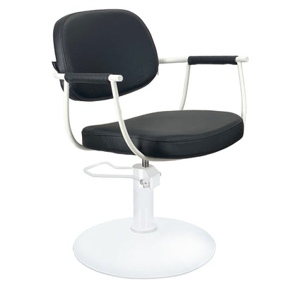 Chelsea Black Upholstery - White Frame Styling Chair - Hydraulic