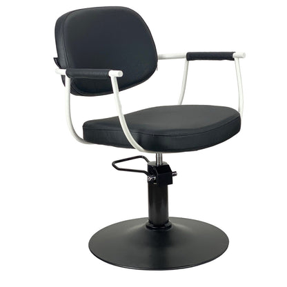 Chelsea Black Upholstery - White Frame Styling Chair - Hydraulic