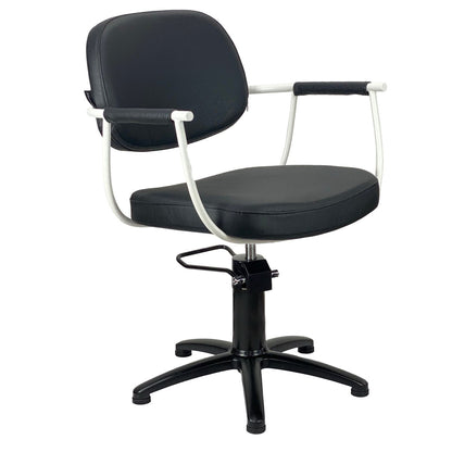 Chelsea Black Upholstery - White Frame Styling Chair - Hydraulic