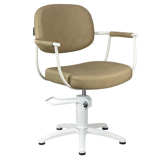 Chelsea Sand Styling Chair - White Frame