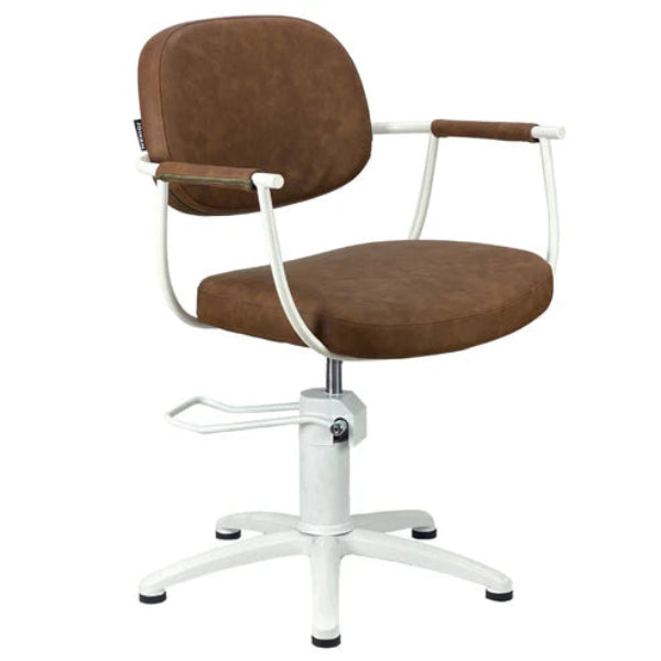 Brown chair with white frame on a white background