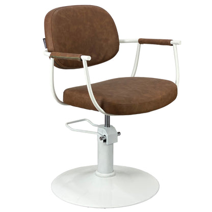 Chelsea Tan Styling Chair - White Frame