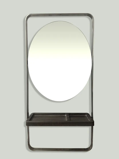 Karma Albany Workstation Oval Salon Mirror - Black / Silver