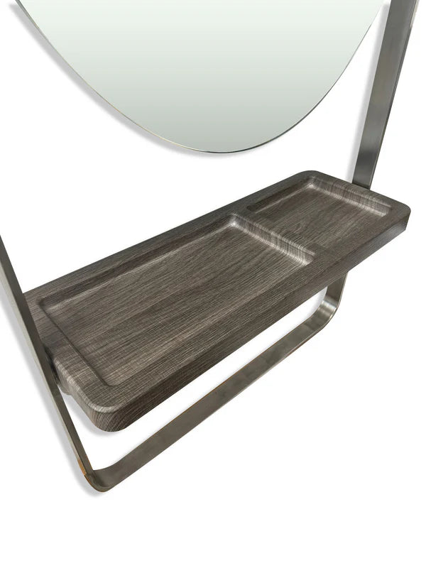 Karma Albany Workstation Oval Salon Mirror - Black / Silver