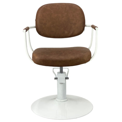 Chelsea Tan Styling Chair - White Frame