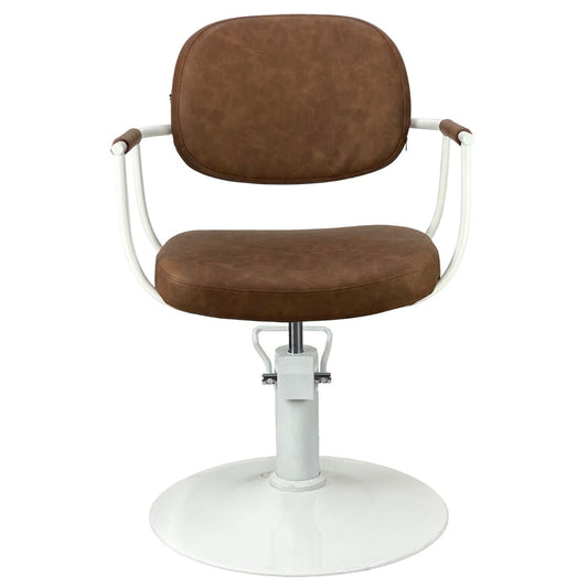 Chelsea Tan Styling Chair - White Frame