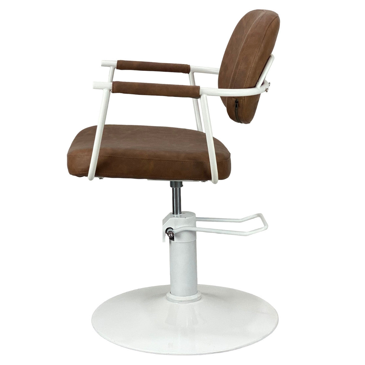 Chelsea Tan Styling Chair - White Frame