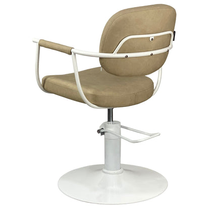 Chelsea Sand Styling Chair - White Frame
