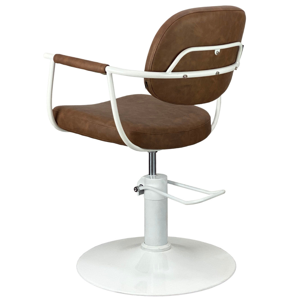 Chelsea Tan Styling Chair - White Frame