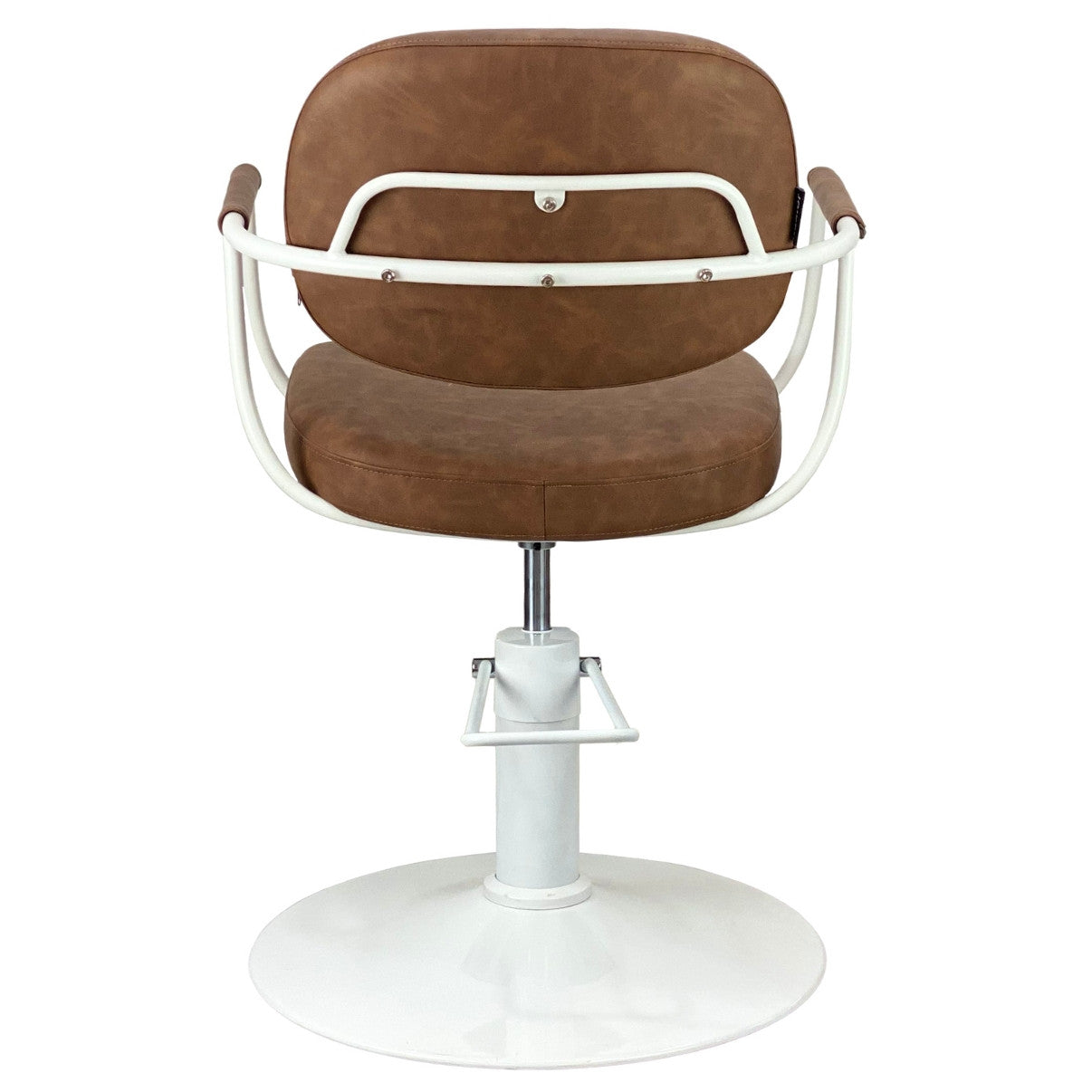 Chelsea Tan Styling Chair - White Frame