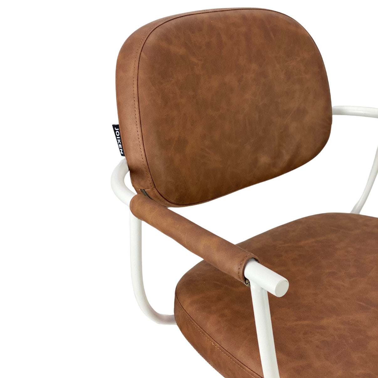 Chelsea Tan Styling Chair - White Frame