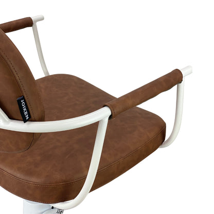 Chelsea Tan Styling Chair - White Frame
