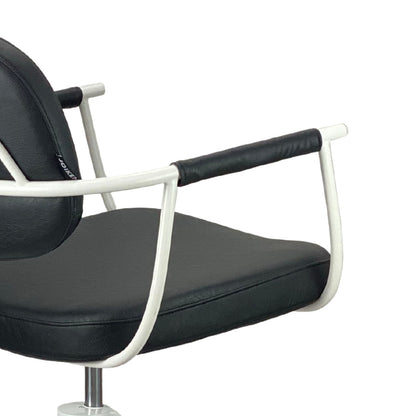 Chelsea Black Upholstery - White Frame Styling Chair - Hydraulic