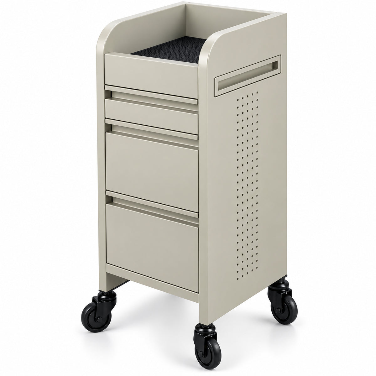 Fusion Oyster 4 Drawer Hairdressing Beauty Trolley - Click'n Clean Castor Wheels