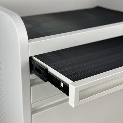 Fusion PLUS White 4 Drawer Hairdressing Beauty Trolley - Click'n Clean Castor Wheels
