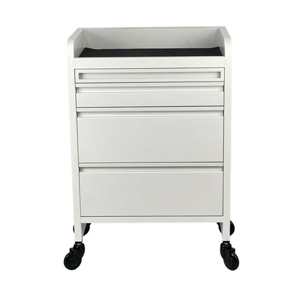 Fusion PLUS White 4 Drawer Hairdressing Beauty Trolley - Click'n Clean Castor Wheels