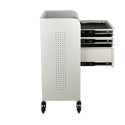 Fusion PLUS White 4 Drawer Hairdressing Beauty Trolley - Click'n Clean Castor Wheels