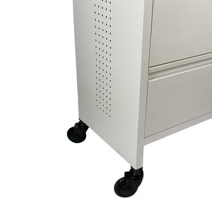 Fusion PLUS White 4 Drawer Hairdressing Beauty Trolley - Click'n Clean Castor Wheels