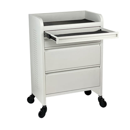 Fusion PLUS White 4 Drawer Hairdressing Beauty Trolley - Click'n Clean Castor Wheels