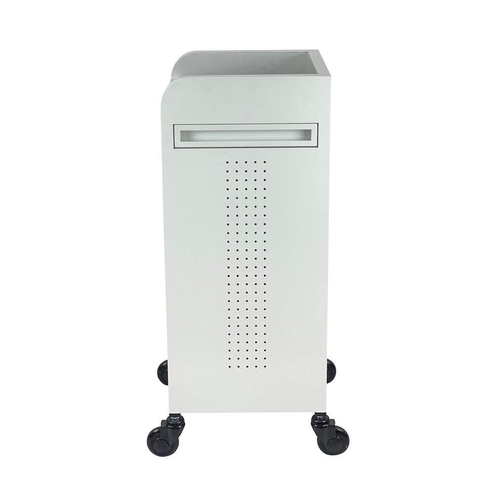 Fusion White 4 Drawer Salon Trolley - White - Click'n Clean Castor Wheels