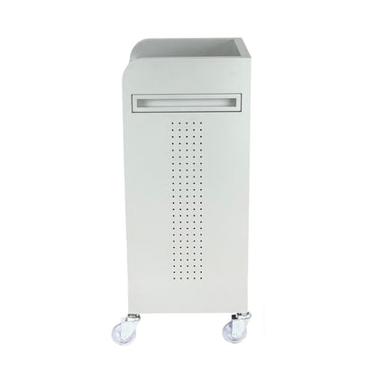 Fusion White 4 Drawer Salon Trolley - White - Clear Castor Wheels