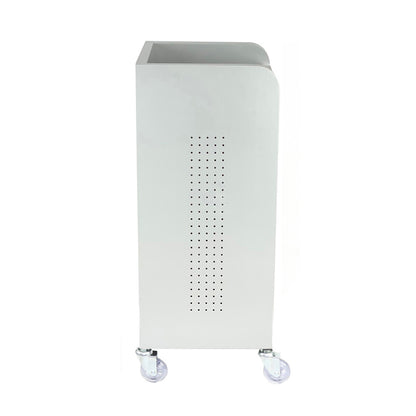 Fusion White 4 Drawer Salon Trolley - White - Clear Castor Wheels