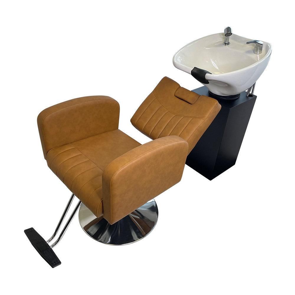 Karma Batlow Salon Chair (Black / Grey / White / Tan)