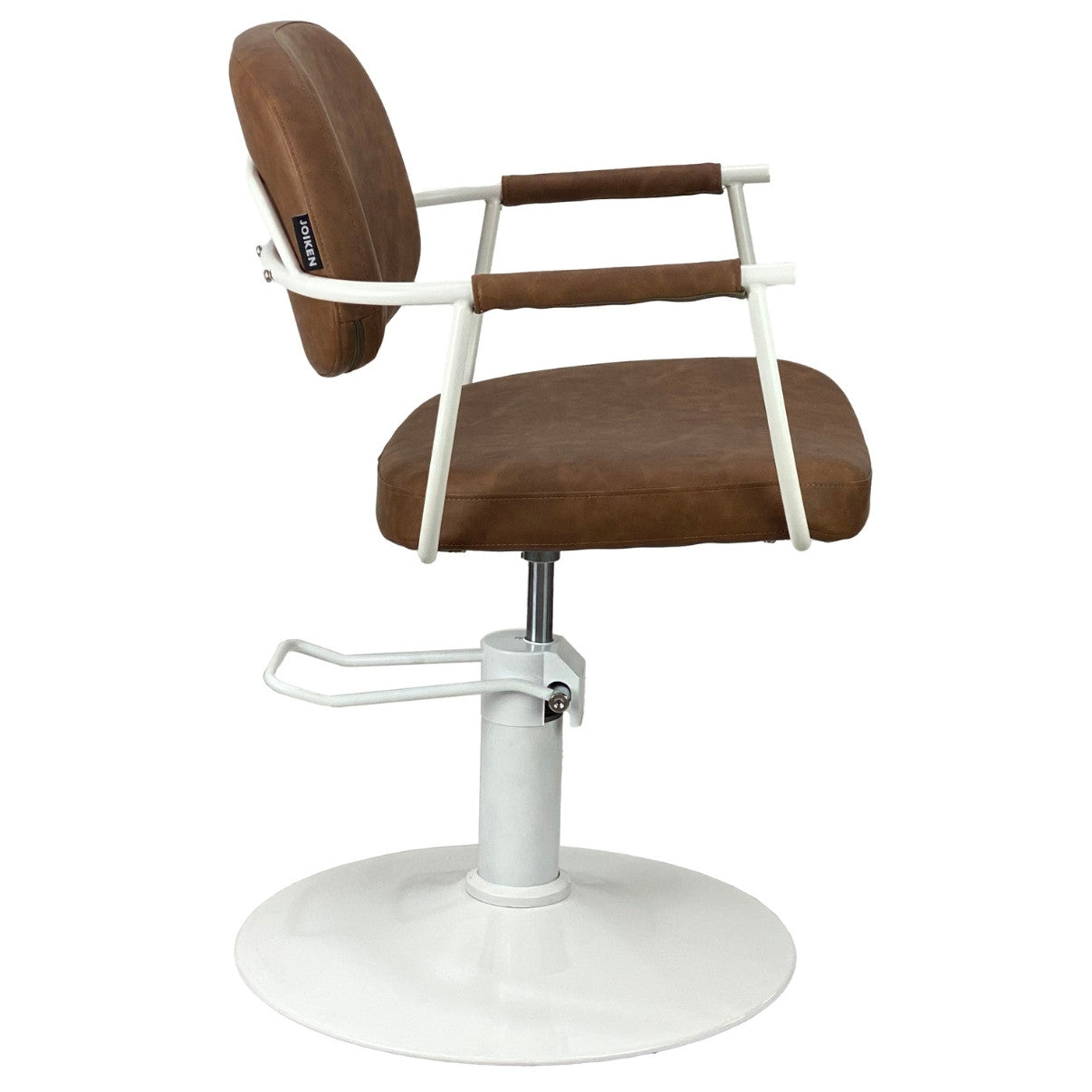 Chelsea Tan Styling Chair - White Frame
