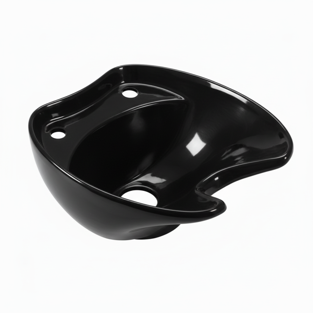 Black ceramic salon basin