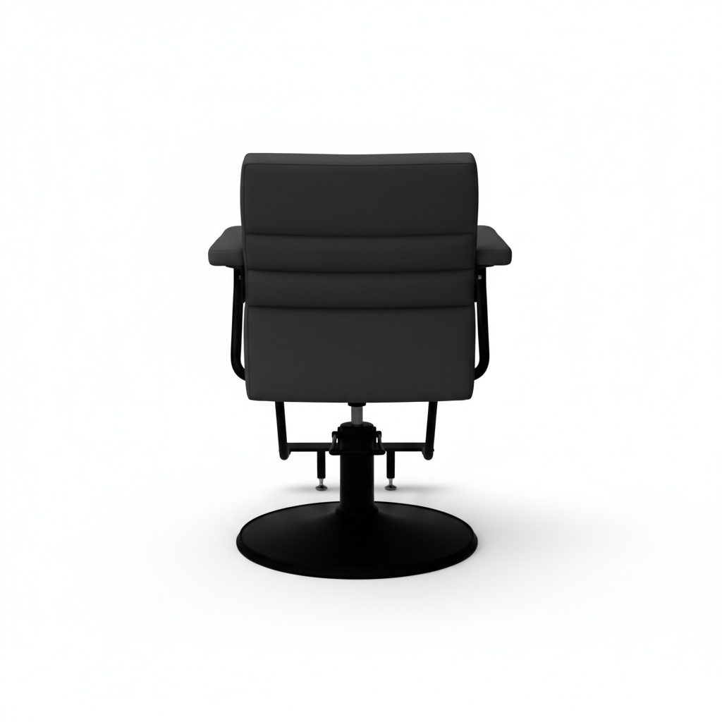 Black salon chair - back view