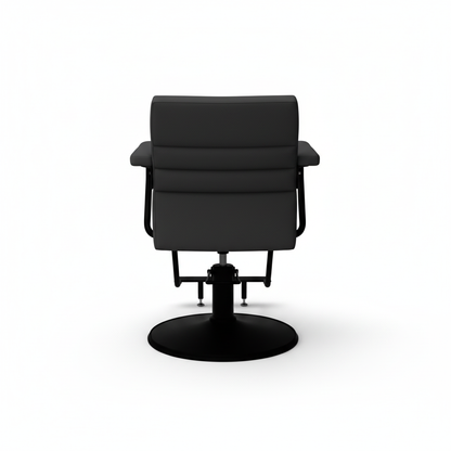 Black salon chair - back view