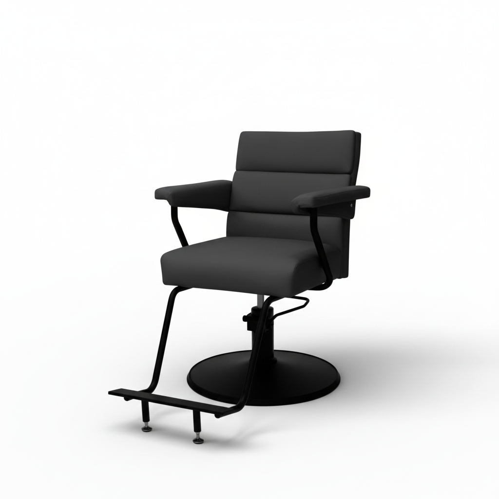 Black salon chair - front view