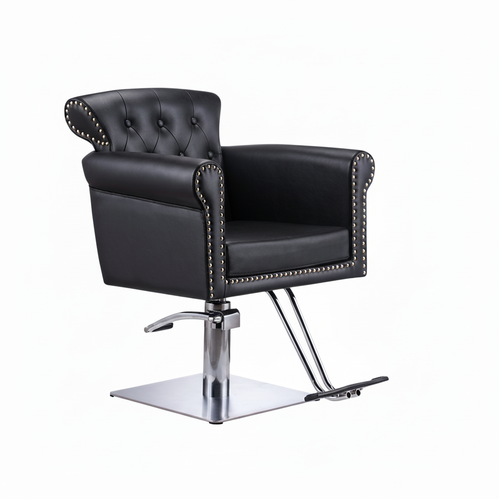 Black Studded Styling Chair Complete View