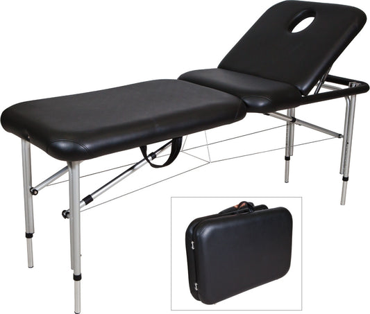 Lightweight Aluminium Portable Bed - Black
