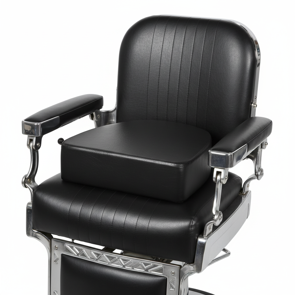 Booster Seat Square Front Rounded Back on Barber Chair