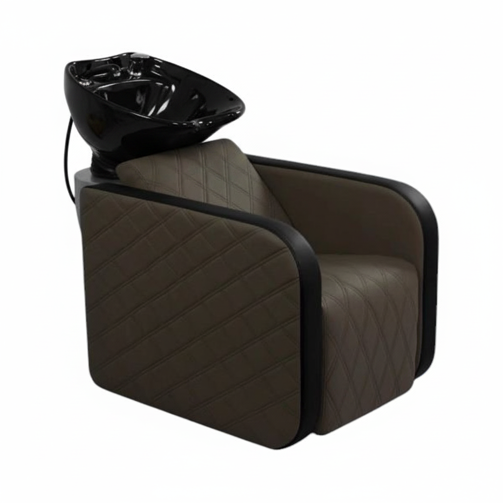 Brown chair with black basin