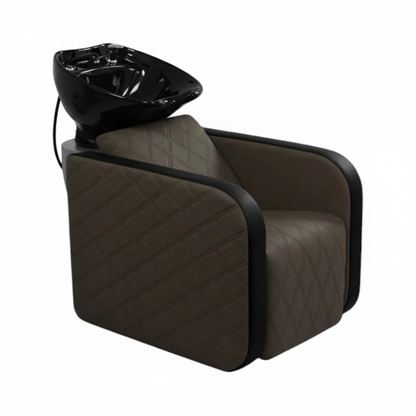 Brown chair with black basin