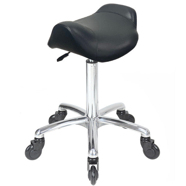 Brumby Stool - Chrome Base - Click n Clean Castor Wheels