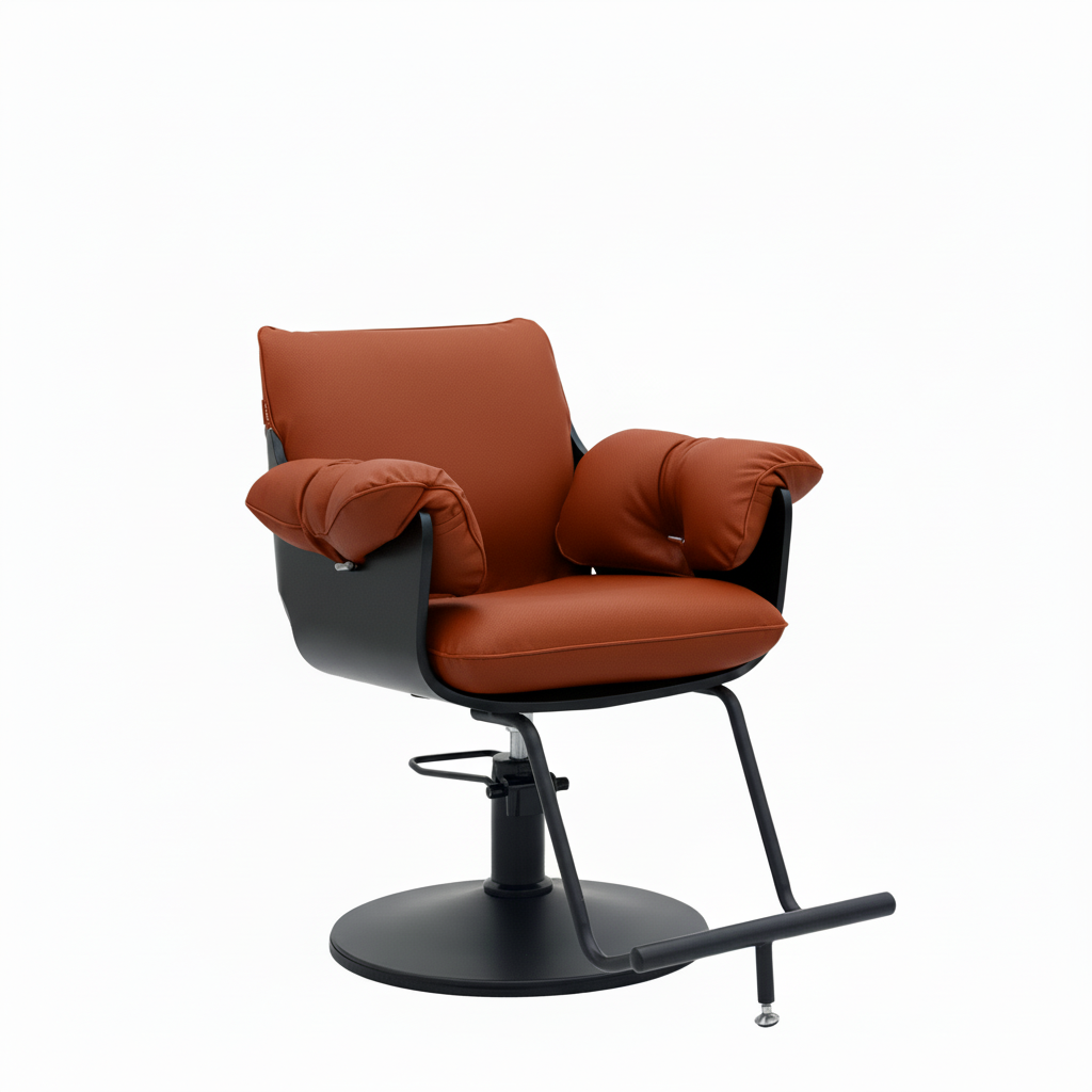Burnt orange salon chair