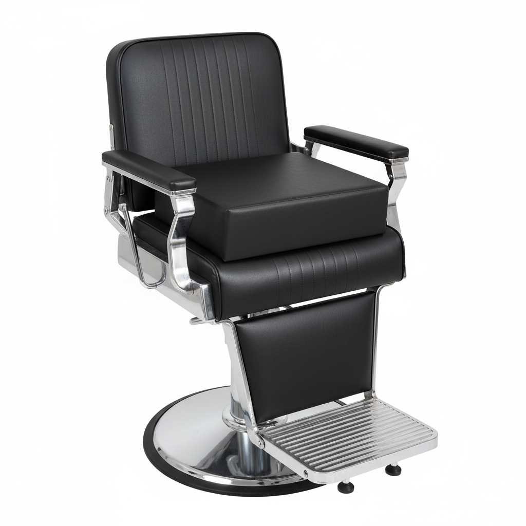 Flat Booster Seat on Barber Chair - White Background
