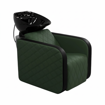 Green chair with black basin
